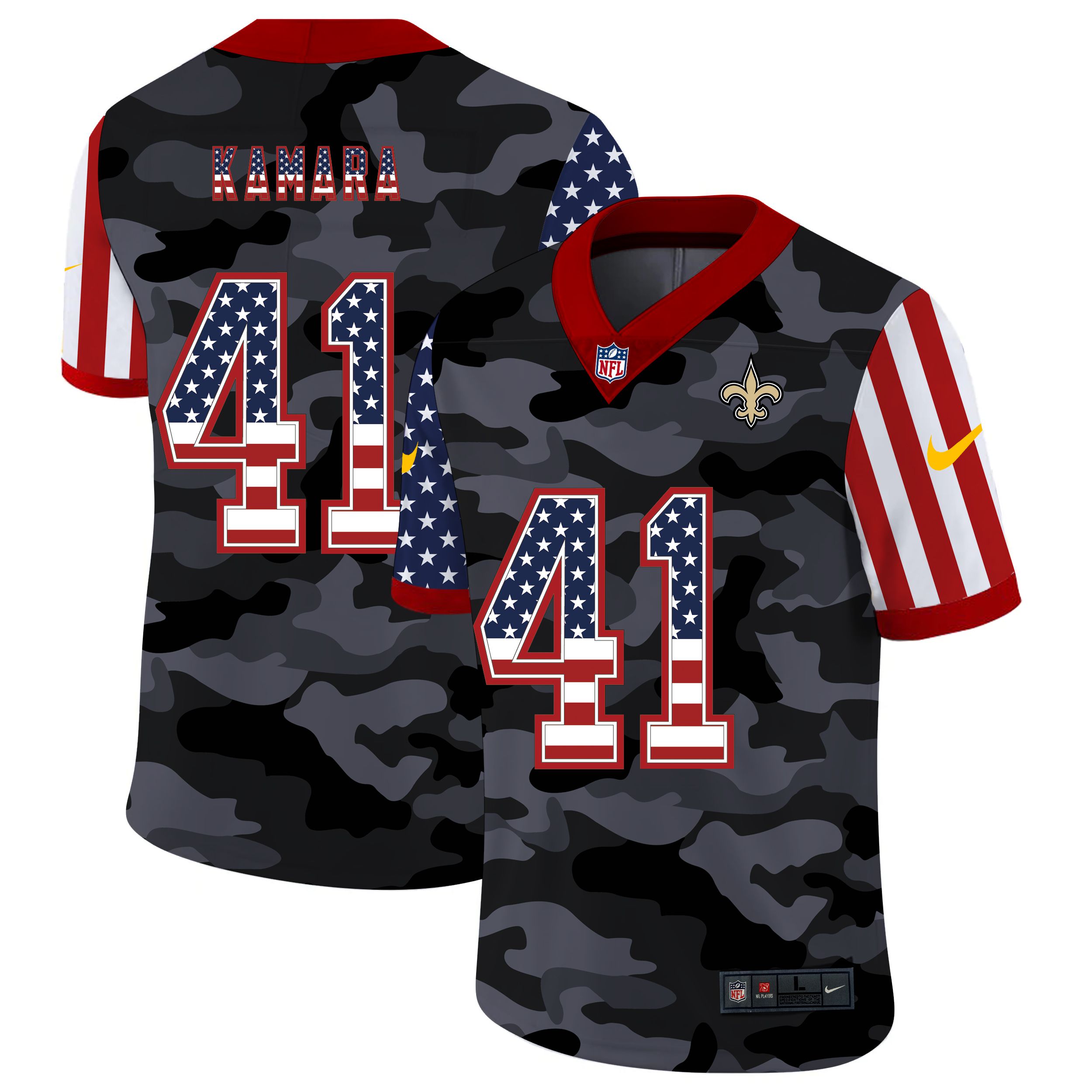 Men New Orleans Saints #41 Kamara 2020 Nike USA Camo Salute to Service Limited NFL Jerseys